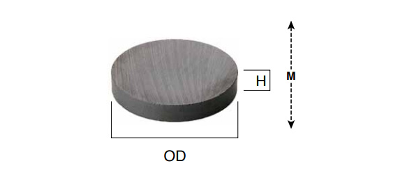 D15 x H3.5 mm 各项异性铁氧体示意图